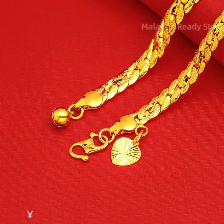 Maxlove Jewelry New Arrival Original Gold 916 Original Malaysia Bracelet for Women Bracelet Men Adjustable Length