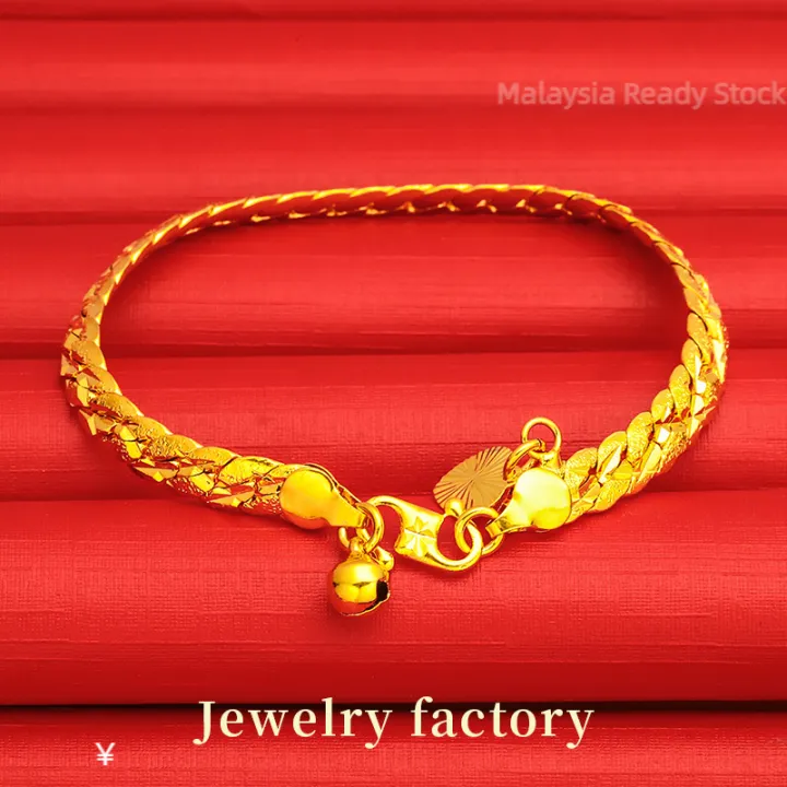 Maxlove Jewelry New Arrival Original Gold 916 Original Malaysia Bracelet for Women Bracelet Men Adjustable Length