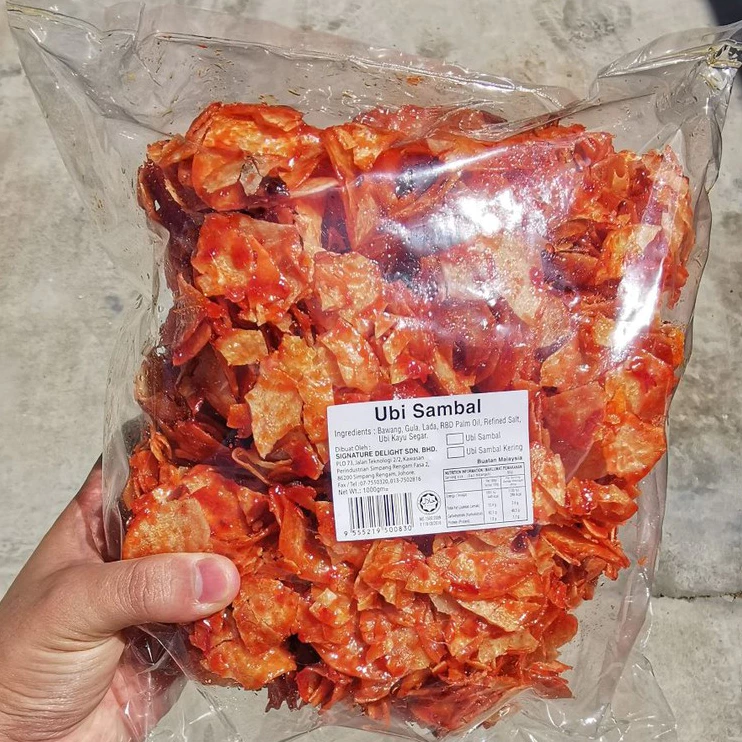Kerepek Ubi Pedas Basah 1kg - Tapioca Chips Flavour Syrup Sambal Chili 1kg -SIGNATURE DELIGHT