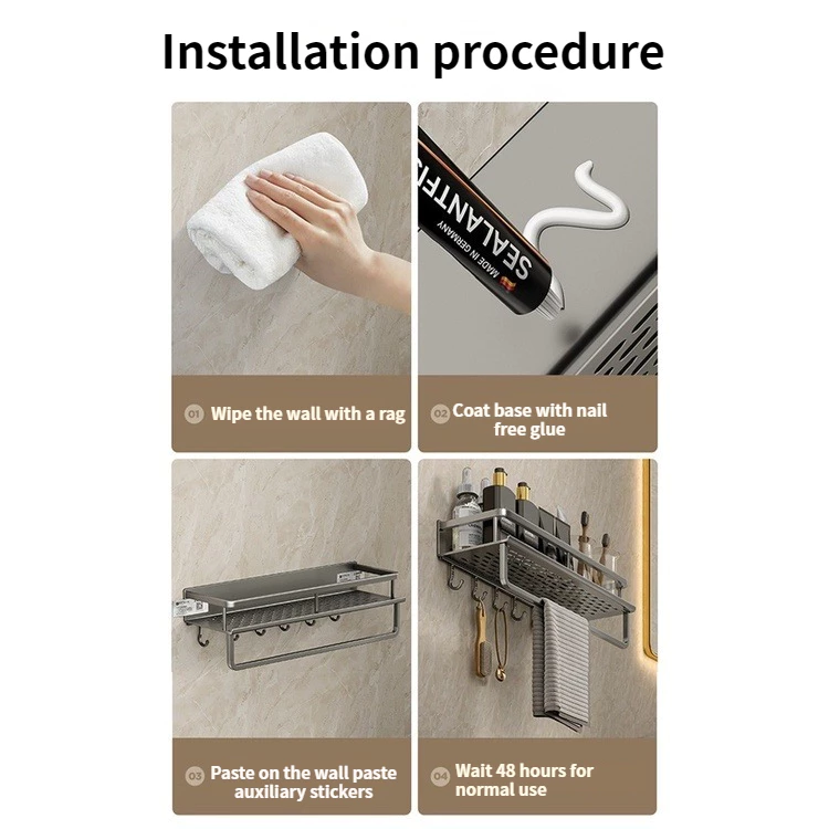 YUN JIE YA Shelf Wall Drain Shelf Shampoo Rack