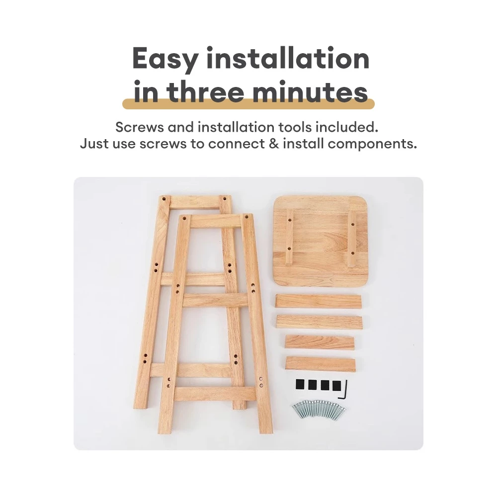 𝐁𝐌𝐙𝐀𝐑 𝙄𝙣 𝙎𝙩𝙤𝙘𝙠 Full Solid Rubber Wood Bar Stool Wooden Bar Chair Kerusi Bar Bangku(45/60/70/80cm)