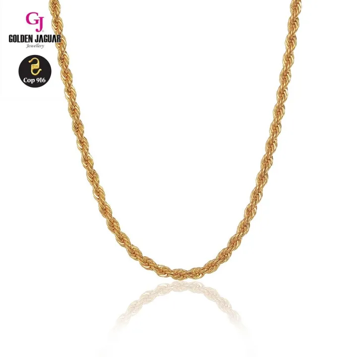GJ Jewellery Emas Bangkok Emas Korea 24k Gold Plated Necklace Rantai Pintal 0.4 50CM (486500401)