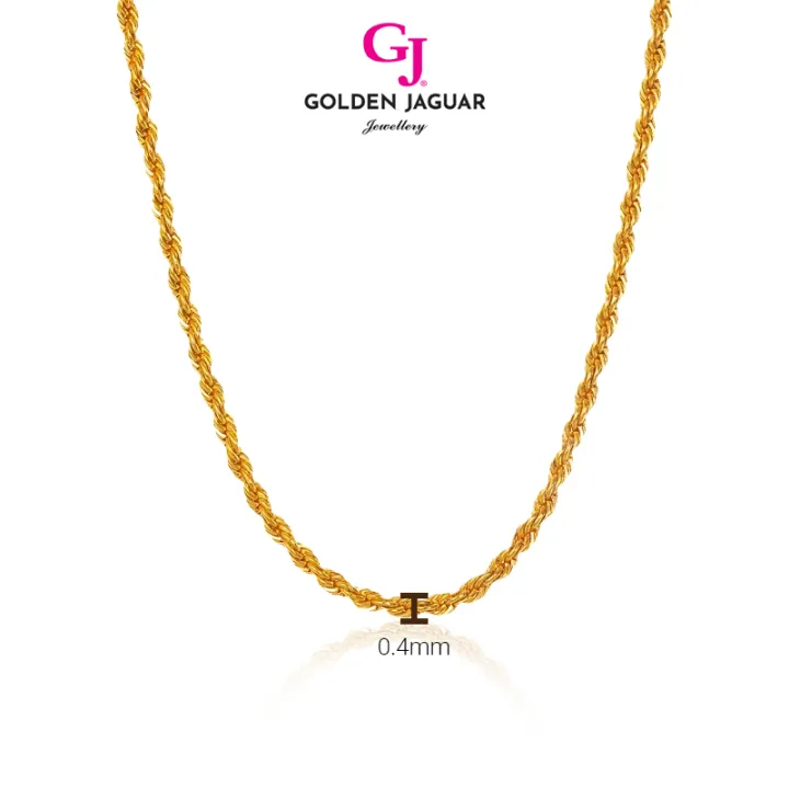 GJ Jewellery Emas Bangkok Emas Korea 24k Gold Plated Necklace Rantai Pintal 0.4 50CM (486500401)