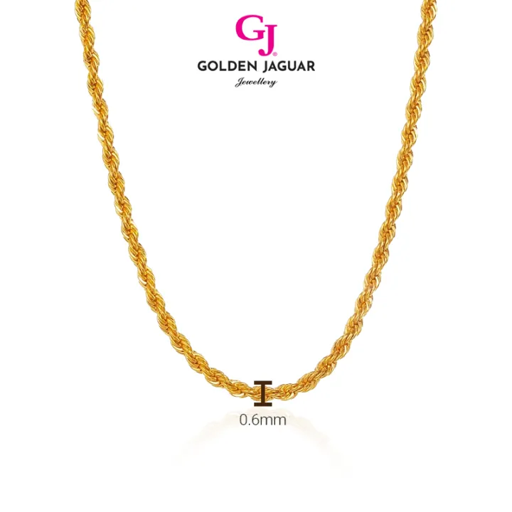 GJ Jewellery Emas Bangkok Emas Korea 24k Gold Plated Necklace Rantai Pintal 0.4 50CM (486500401)