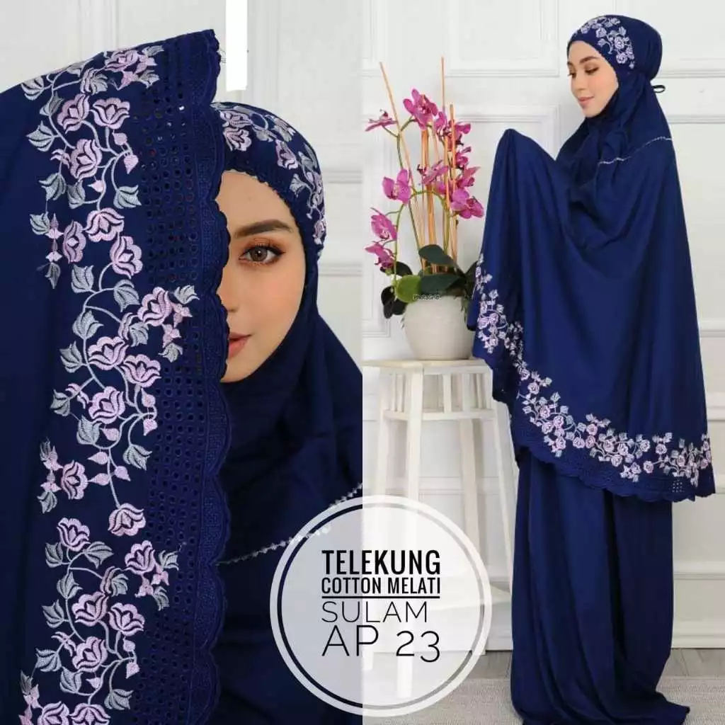 Telekung Cotton sulam telekung kerawang Fashion Baru Telekung Mura Telekung Kerawang Ready stock
