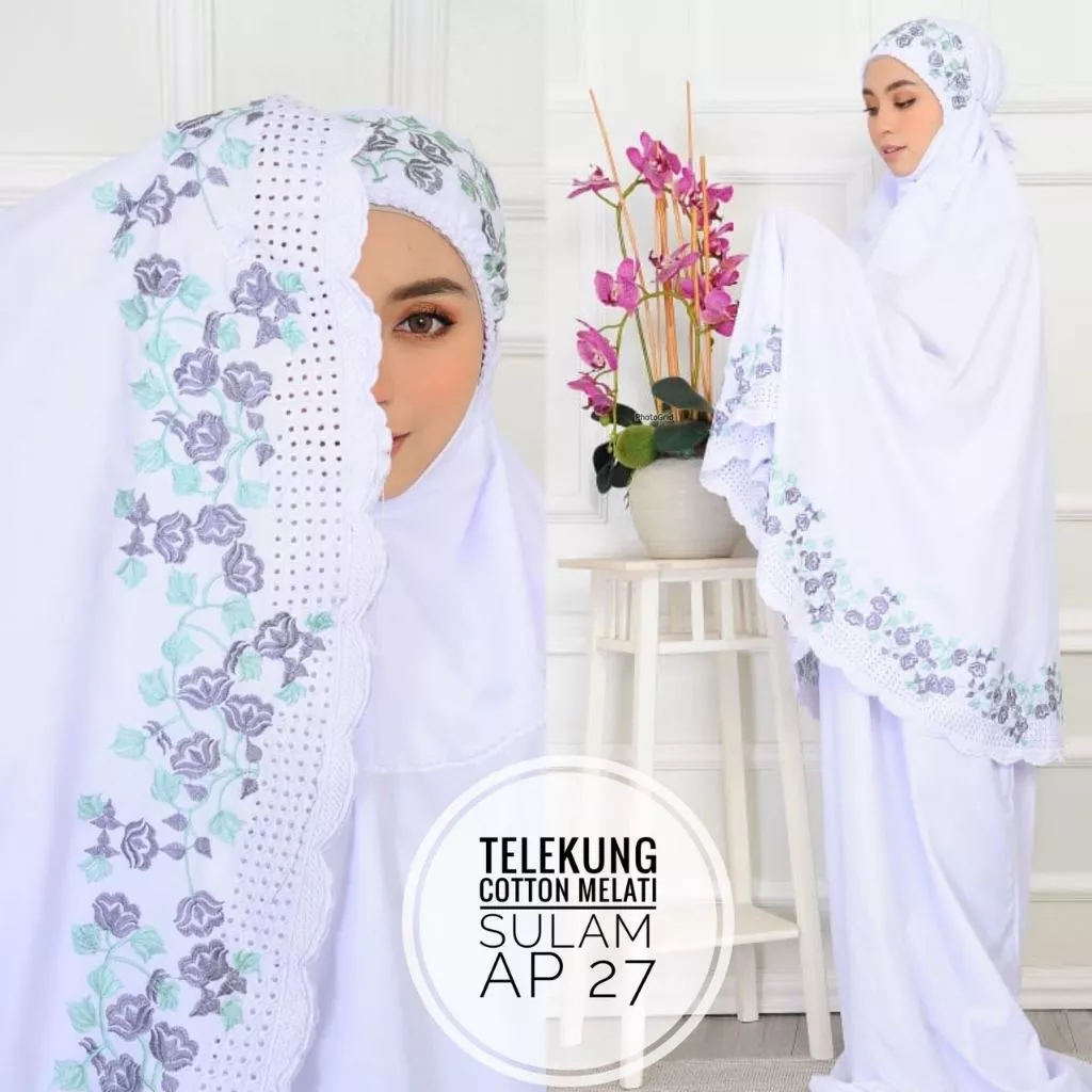 Telekung Cotton sulam telekung kerawang Fashion Baru Telekung Mura Telekung Kerawang Ready stock