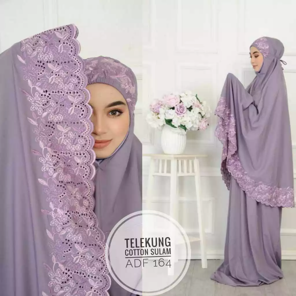 Telekung Cotton sulam telekung kerawang Fashion Baru Telekung Mura Telekung Kerawang Ready stock