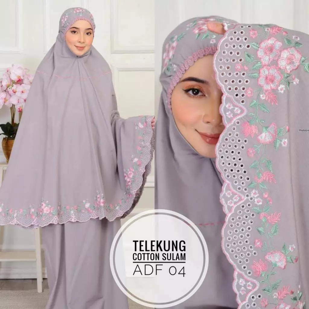 Telekung Cotton sulam telekung kerawang Fashion Baru Telekung Mura Telekung Kerawang Ready stock