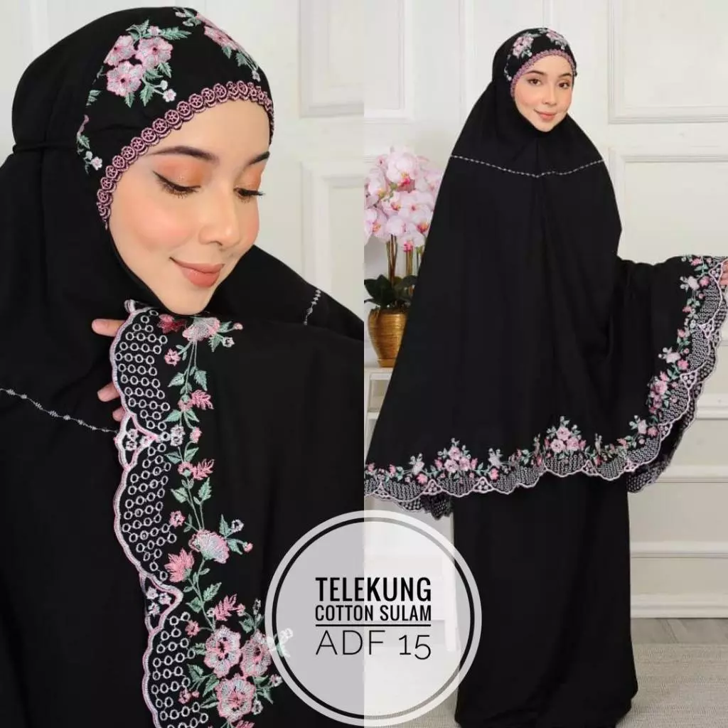 Telekung Cotton sulam telekung kerawang Fashion Baru Telekung Mura Telekung Kerawang Ready stock