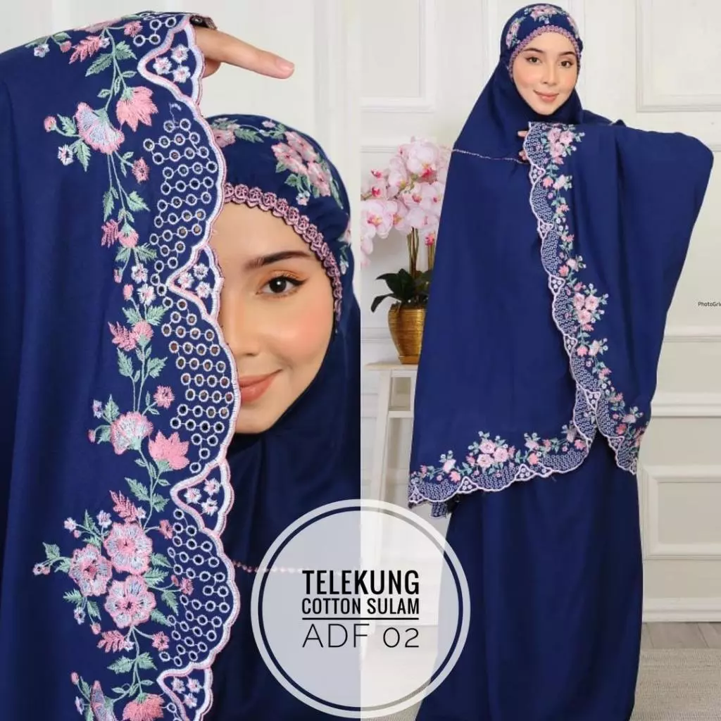 Telekung Cotton sulam telekung kerawang Fashion Baru Telekung Mura Telekung Kerawang Ready stock