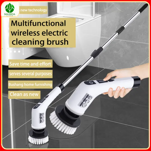 MASHIDA 7-in-1 Electric Cleaning Brush USB Electric Spin Cleaning ScrubberAdjustable Electric Cleaning Tools Kitchen Bathroom Cleaning