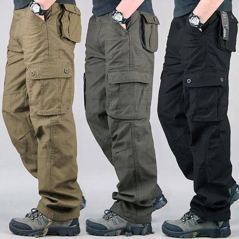 seluar Kargo Slack 6 Poket All size 28-48 Kain Tebal Cargo Pant Multi Pocket Seluar Kerja / Work🔥🇲🇾 cutting straight cut