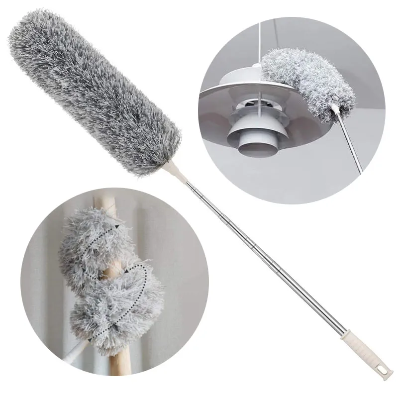 《 𝟮𝟴𝟬𝗖𝗠 》 Extra Long Handle Extendable Bendable Microfiber Feather Duster Fan Cupboard Cleaner Bulu Ayam Panjang 伸缩性清洁扫