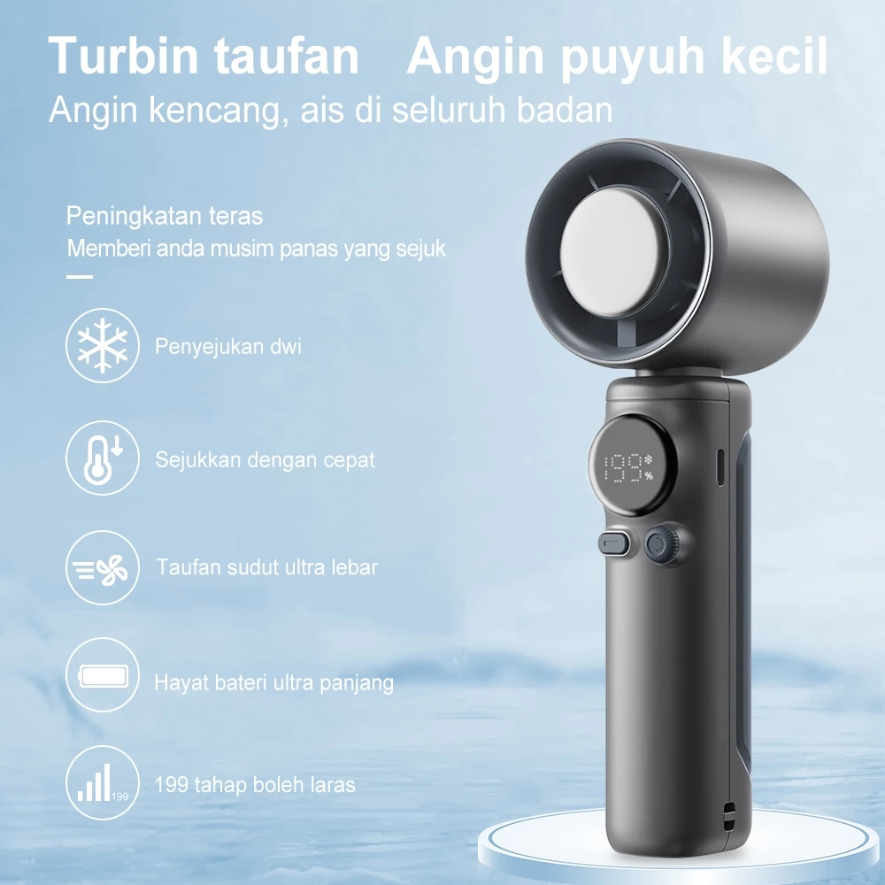 SIMMO Handheld Fan Kipas 199 Gear Adjustment Wind Cooler 4000mAh Battery Power Display Mobile Fan Portable Electric Fan