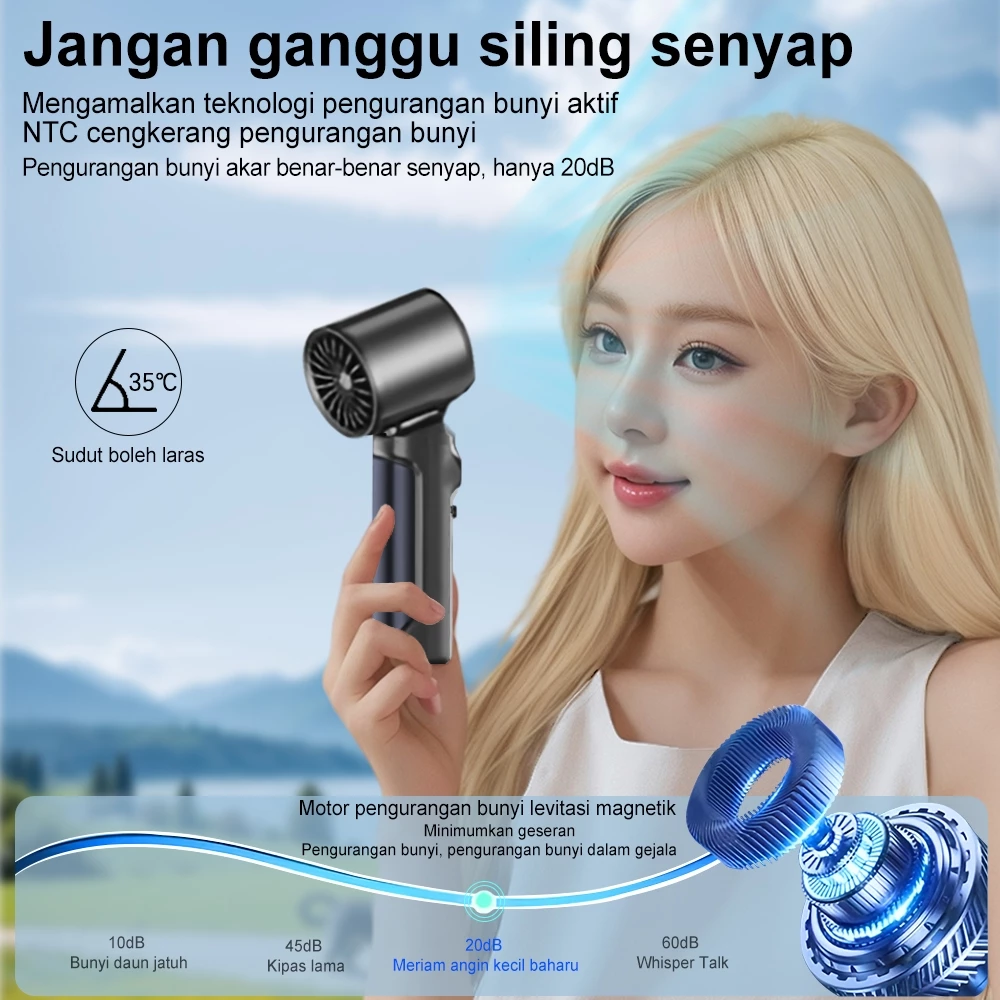 SIMMO Handheld Fan Kipas 199 Gear Adjustment Wind Cooler 4000mAh Battery Power Display Mobile Fan Portable Electric Fan