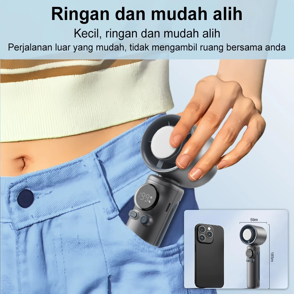 SIMMO Handheld Fan Kipas 199 Gear Adjustment Wind Cooler 4000mAh Battery Power Display Mobile Fan Portable Electric Fan