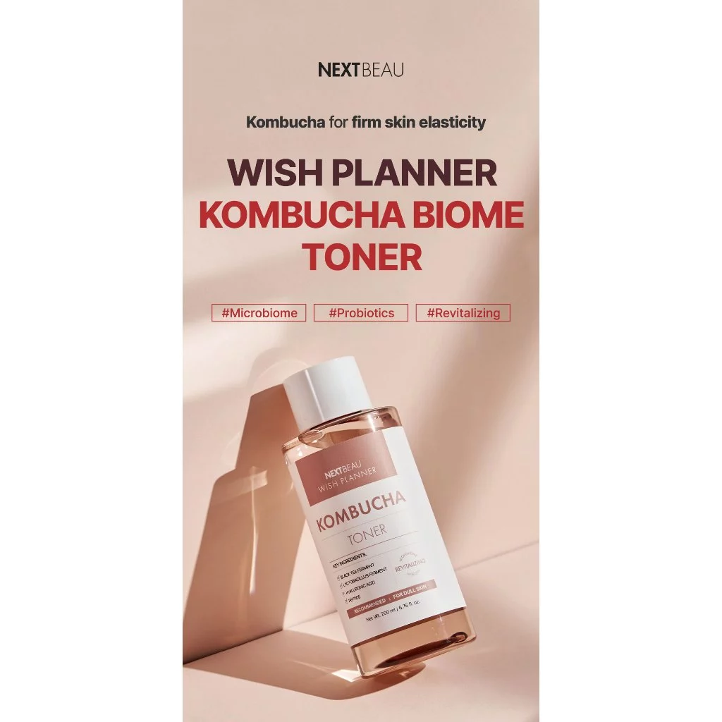 NEXTBEAU Wish Planner Kombucha Biome Series | Toner Ampoule Cream Sunscreen Cleansing Water Cleanser