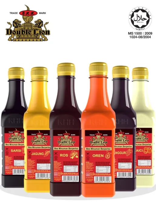 Double Lion Bes Minuman 375ml Pelbagai Perisa Anggur/Tembikai Susu/Tebu/Ros/Oren dll Huat Tiong