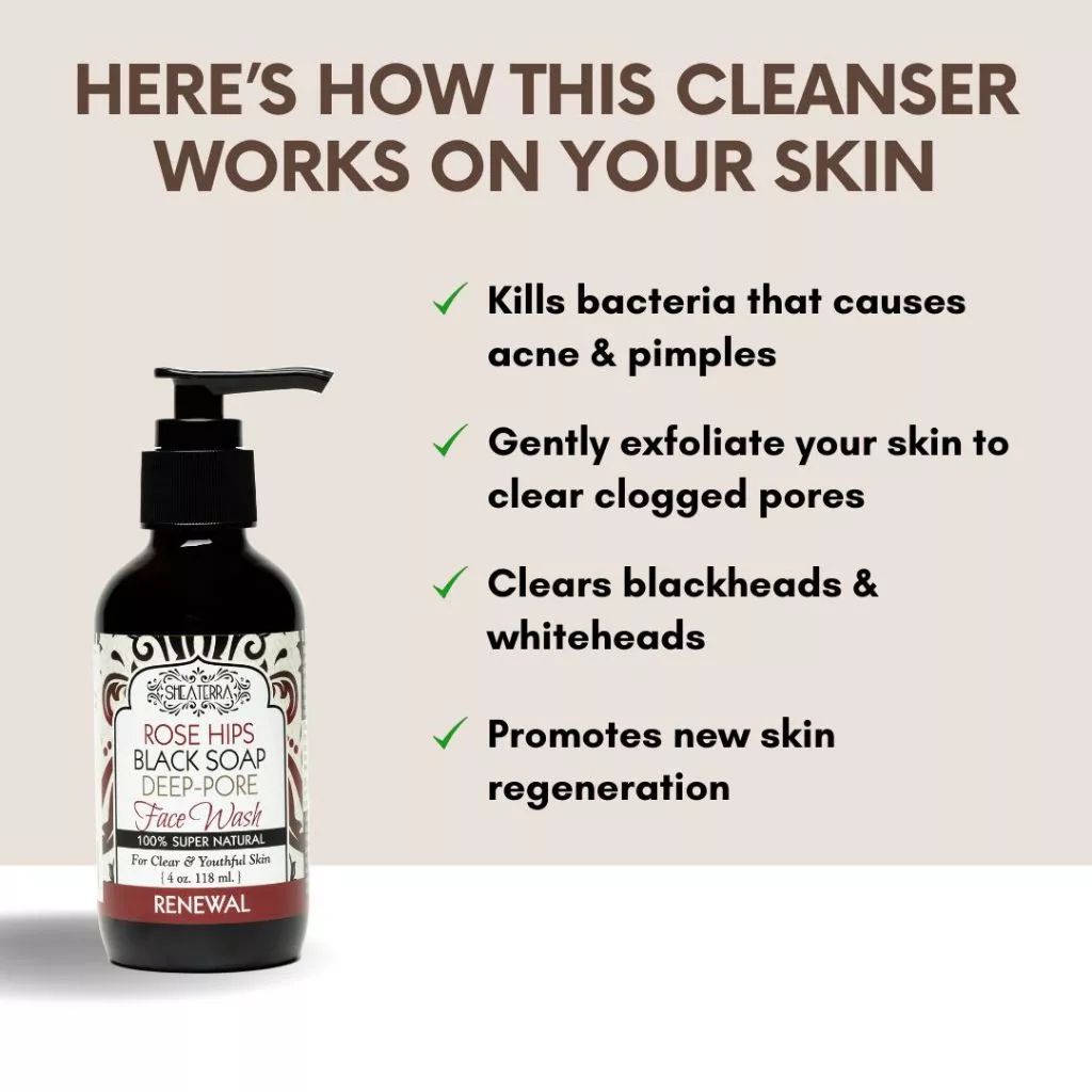 Rose Hips Black Soap Deep Pore Facial Wash (Anti-Acne Cleanser) 118ml