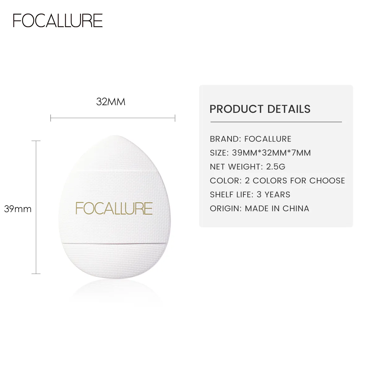 FOCALLURE Mini-Size Puff Finger Shape Puff Soft Cosmetic Puff Sponge Makeup Beauty Tools