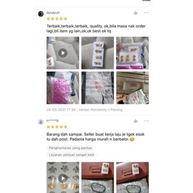 Buy 1 Free 1 Emas Bangkok Ear Stud /Hoop Subang Anting Gold Plated Randomly.