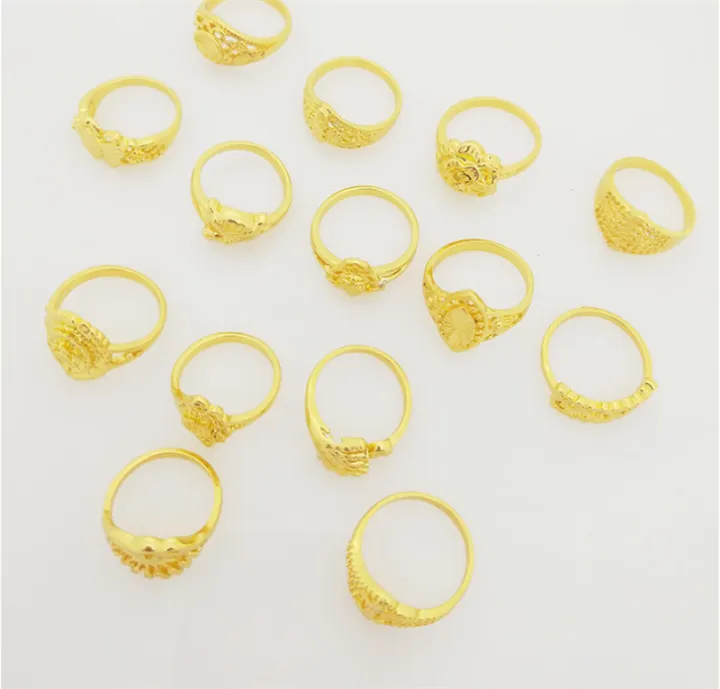 PrettySet 5 pcs Jewellery Ring Gold Plated 15 Design W92