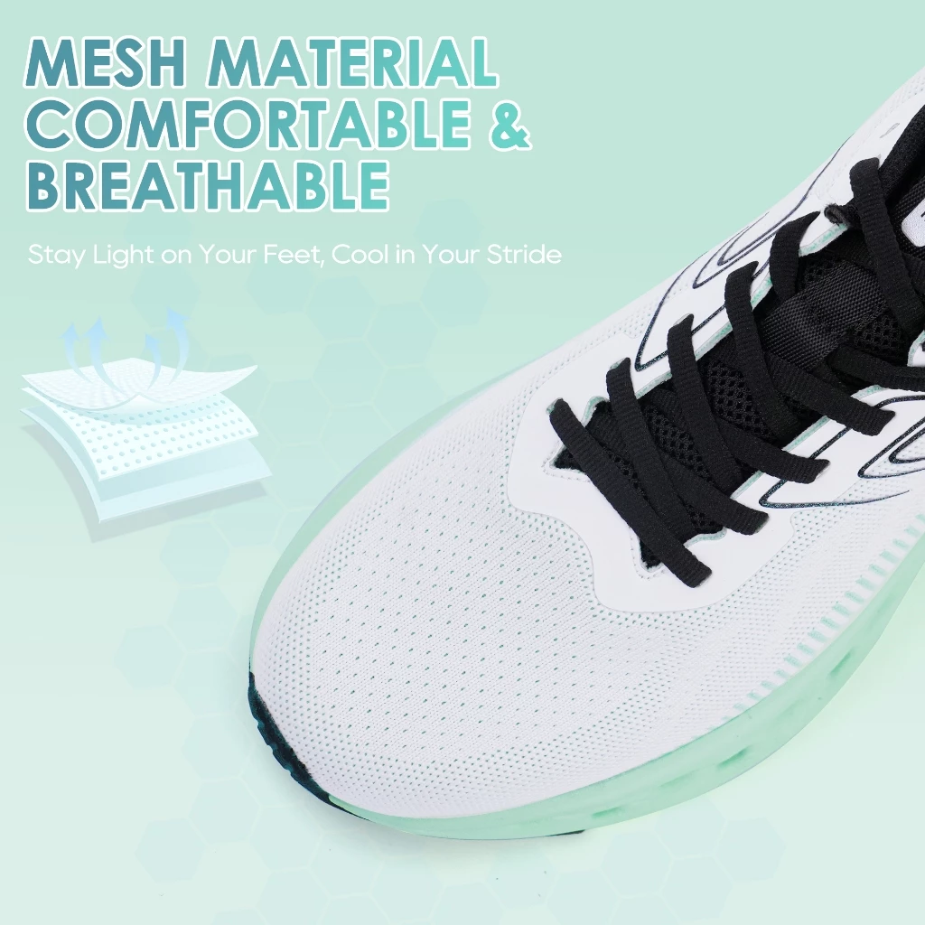 Hawkwell Men Cushioned Running Shoes Non Slip Sneakers Athletic Sports Walking Gym Shoes with Hollow Out Sole - Billio/9630