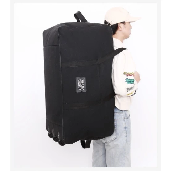 Large Capacity Suitcase Beg Baju 3Roda Trolley CANVAS Luggage Duffel Backpack Travel Bag Holiday Bags