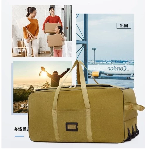 Large Capacity Suitcase Beg Baju 3Roda Trolley CANVAS Luggage Duffel Backpack Travel Bag Holiday Bags
