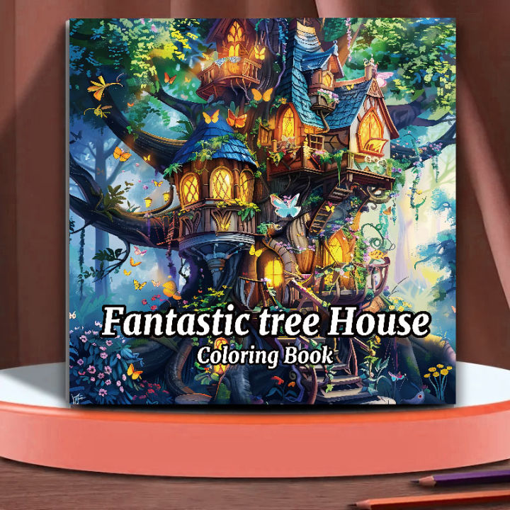 Picture Books for Adults: Coloring Books Fantastic Tree House 20 Page The Perfect Gift for A Multi-colored Pencil Art Party
