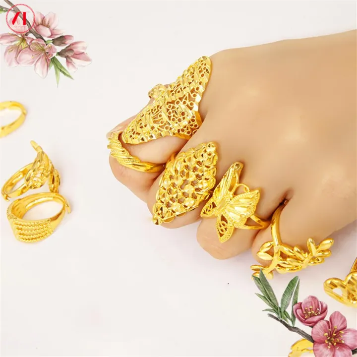 XT Jewellery Korea 24k Ring Fashion Woman Gold Plated Adjustable wedding