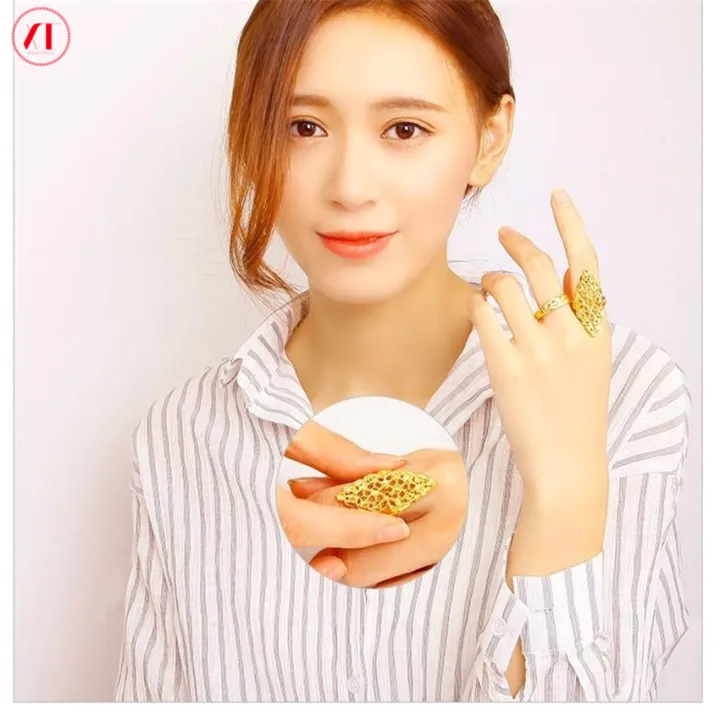 XT Jewellery Korea 24k Ring Fashion Woman Gold Plated Adjustable wedding