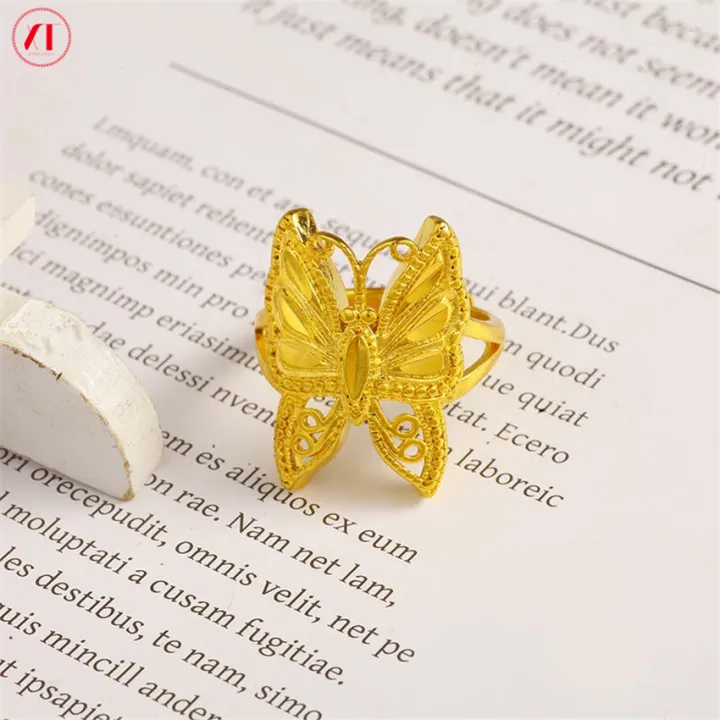XT Jewellery Korea 24k Ring Fashion Woman Gold Plated Adjustable wedding