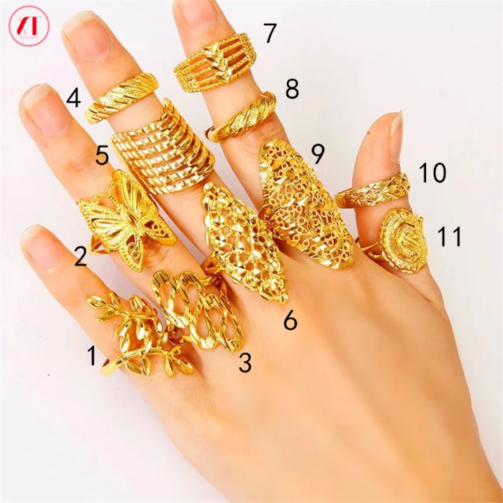 XT Jewellery Korea 24k Ring Fashion Woman Gold Plated Adjustable wedding