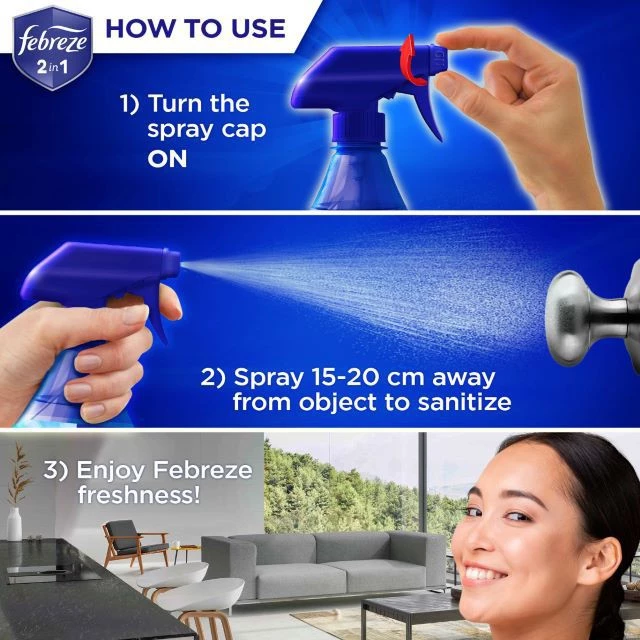 Febreze 2-in-1 Antibacterial Disinfectant Spray 370 ml