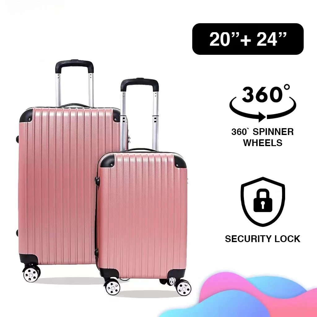 Plain travel luggage bag 16inch 20inch 24inch ABS material suitcase beg bagasi