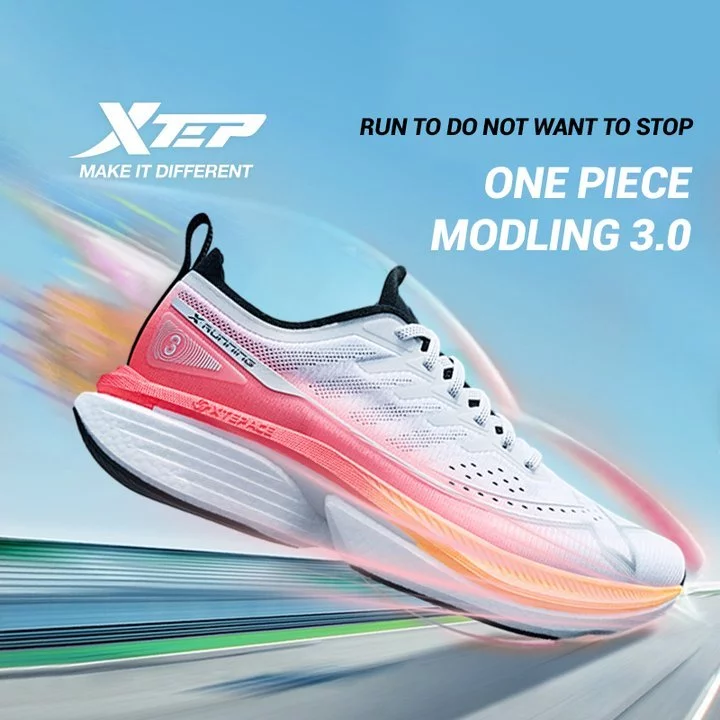 XTEP One Piece Modeling 3.0 Men Running Shoes 3D Printing Rebound Wear-Resistant Unisex Outdoor Sports Shoe