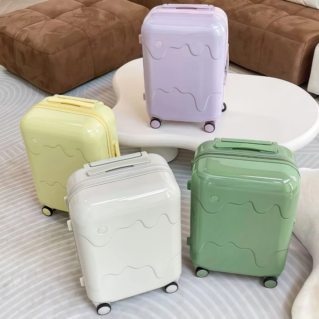 AVIVA Luggage Ice Cream Style USB Cup Holder Multi-functional Suitcase PC Material Glossy Colored Lightweight Affordable