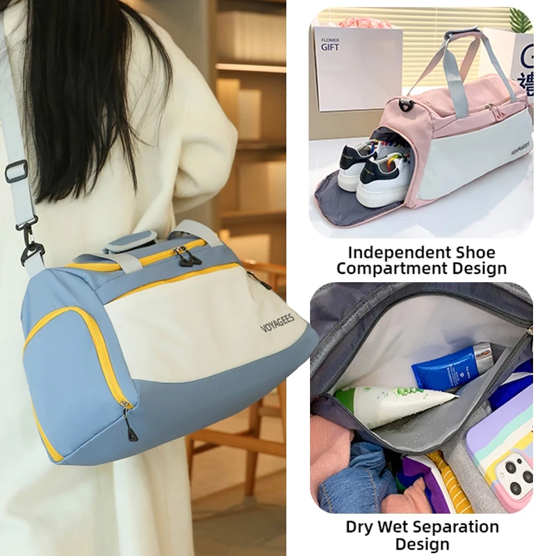 Large Capacity Waterproof Travel Bag Gym Bag For Women Shoulder Bag Fitness Duffel Bags