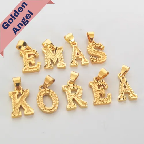 Gold Plated Pendant Alphabet Emas Sadur Emas Korea Loket Huruf