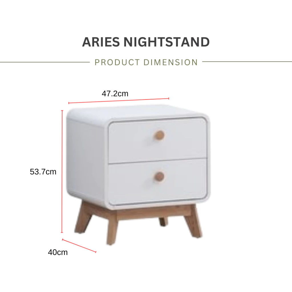 ELISA HOME Aries Nightstand Bedside Table Side Table/Meja Tepi Katil