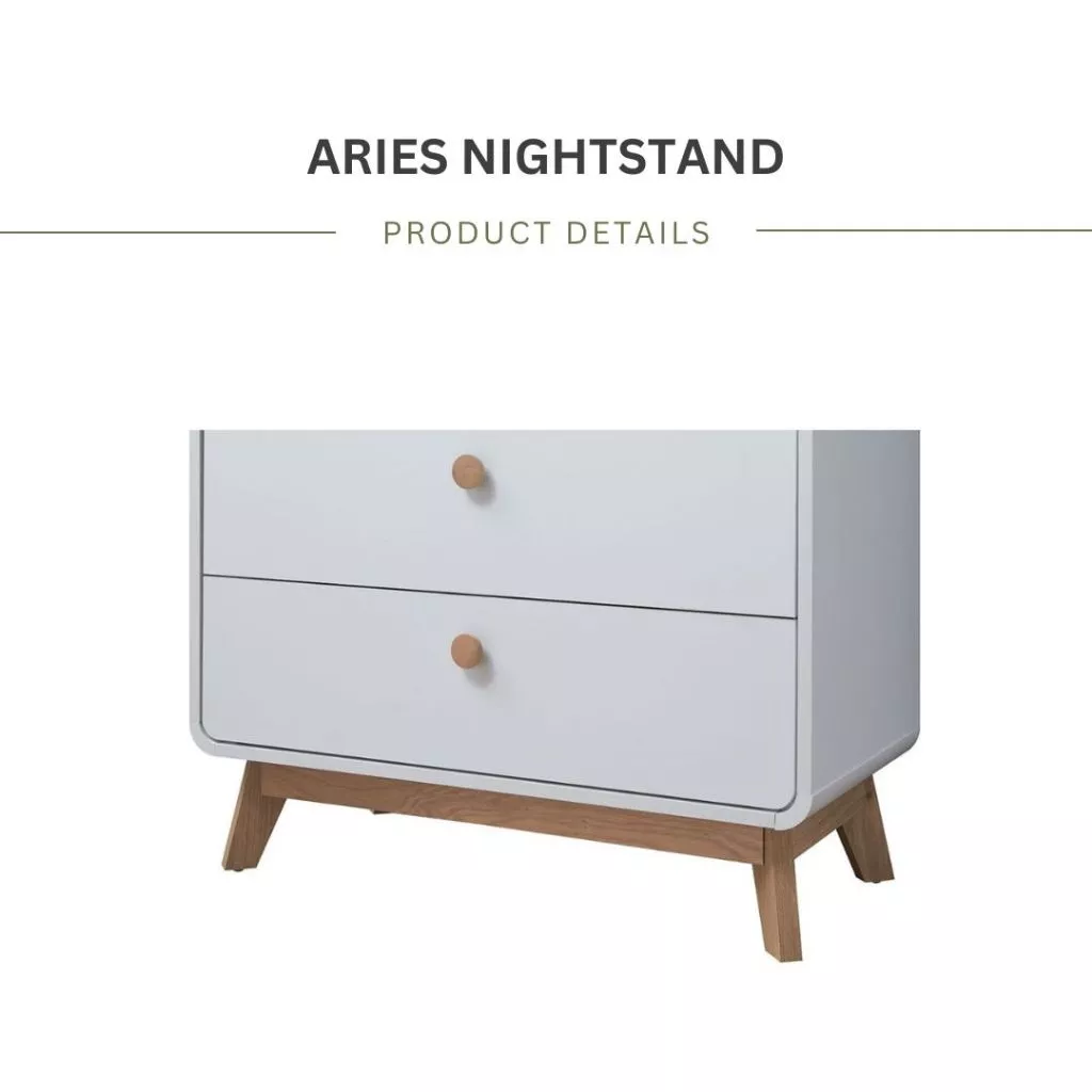 ELISA HOME Aries Nightstand Bedside Table Side Table/Meja Tepi Katil