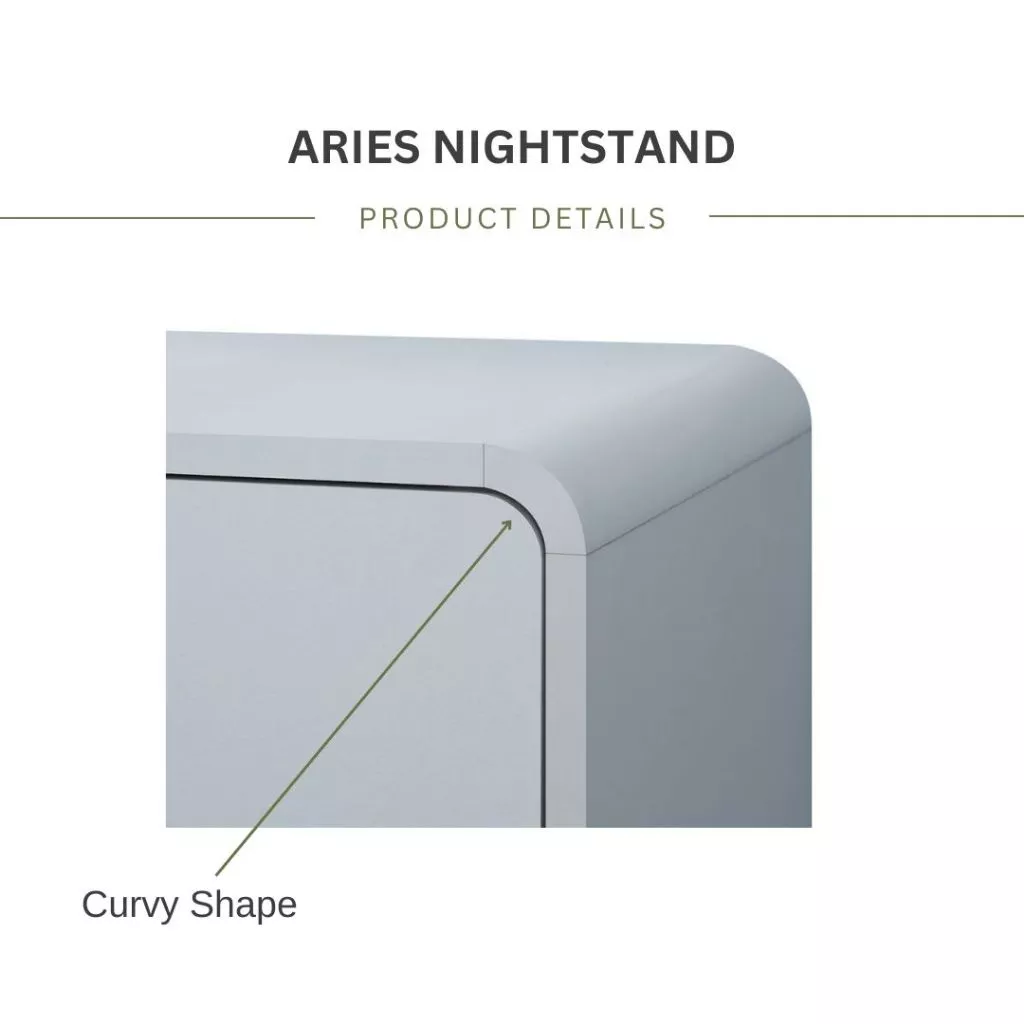 ELISA HOME Aries Nightstand Bedside Table Side Table/Meja Tepi Katil