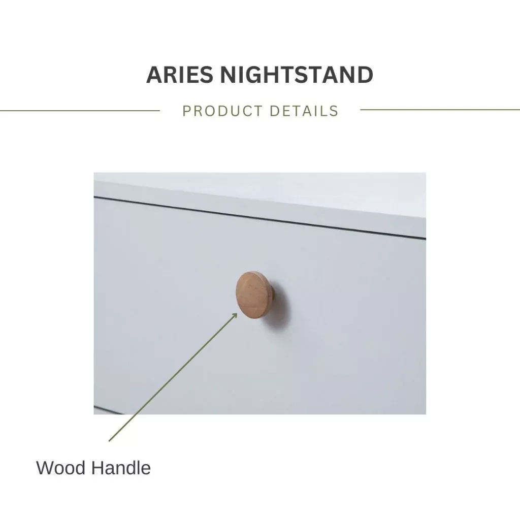 ELISA HOME Aries Nightstand Bedside Table Side Table/Meja Tepi Katil