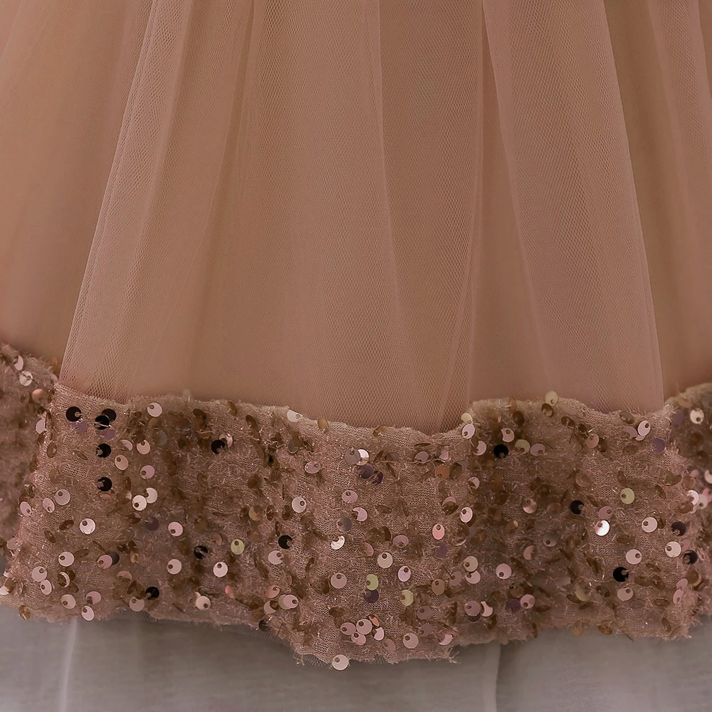 Flower Sequin 1st Birthday Dress For Baby Girl Clothes Baptism