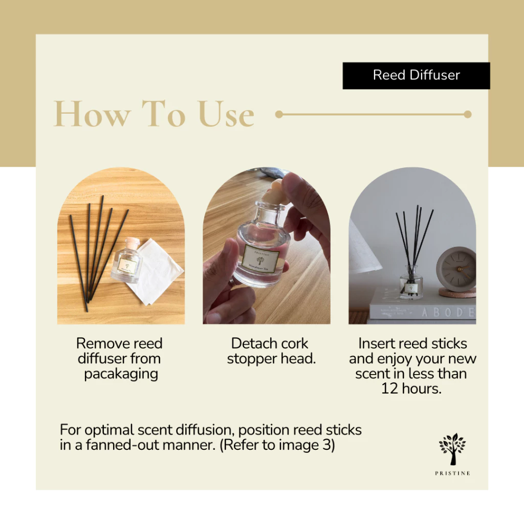 Pristine Reed Diffuser | Signature Scent | Essential Oil | Award Winning | 50ml | For Home Decor
