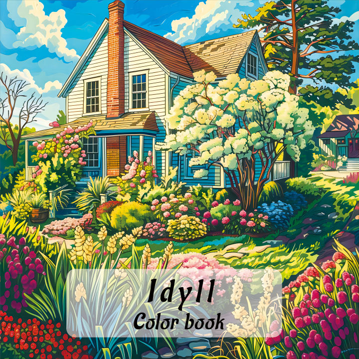 Adult Picture Book: Countryside Coloring Book with Realistic Scenic Landscapes for Relaxation and Creativity