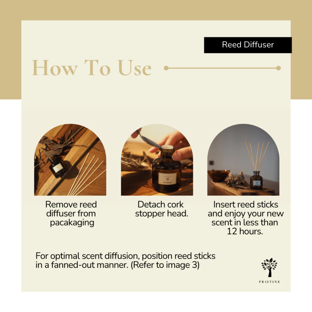 Pristine Reed Diffuser 4 Pack Bundle | Hotel | Essential Oil | 4-Room Set | 50ml | For Decor