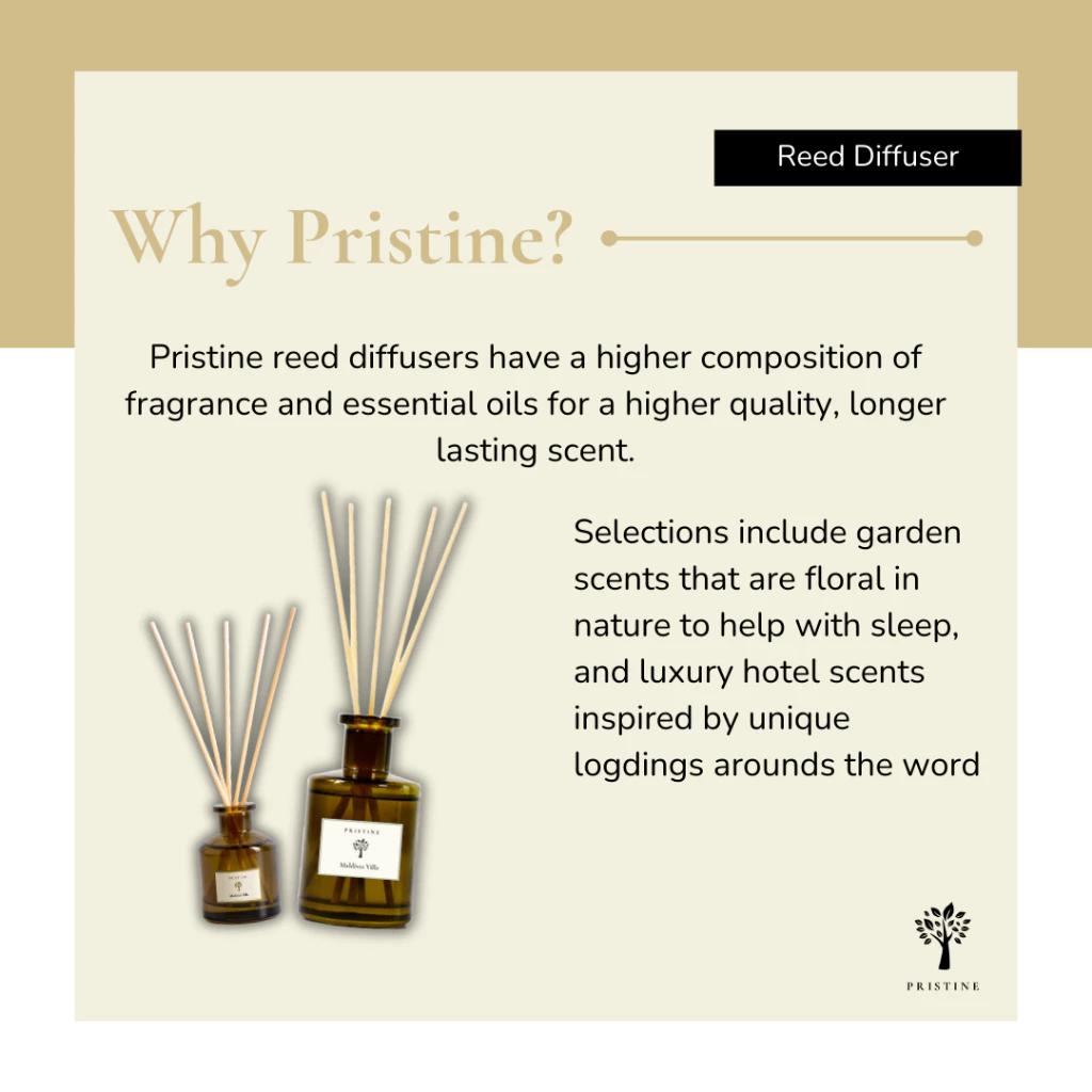 Pristine Reed Diffuser 4 Pack Bundle | Hotel | Essential Oil | 4-Room Set | 50ml | For Decor