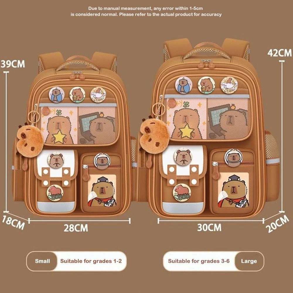 MELODIX Schoolbag, Cartoon Water-Repellent Capybara Backpack, Cute Light-weight Alleviate Burden Large Capacity Backpack for Students School